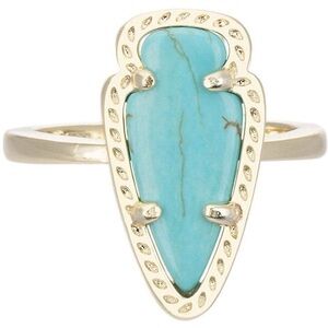 Kendra Scott Turquoise and Gold Arrowhead Skylen Ring